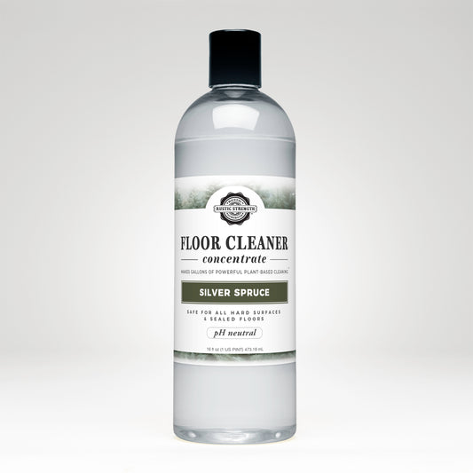 Rustic Strength, Floor Cleaner Concentrate, 16oz Plastic Bottle with flip top cap, Silver Spruce