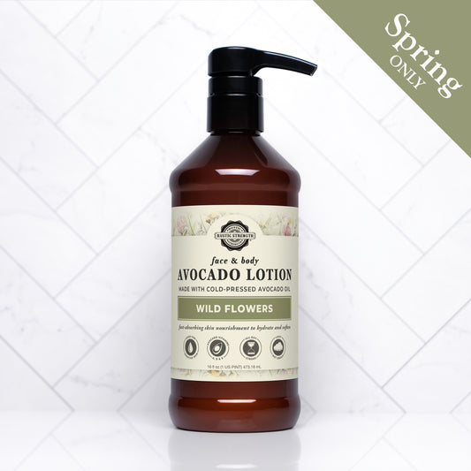 Avocado Lotion for Face & Body | Wild Flowers | 16 oz Bottle