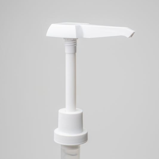 White plastic pump detail of nozzle