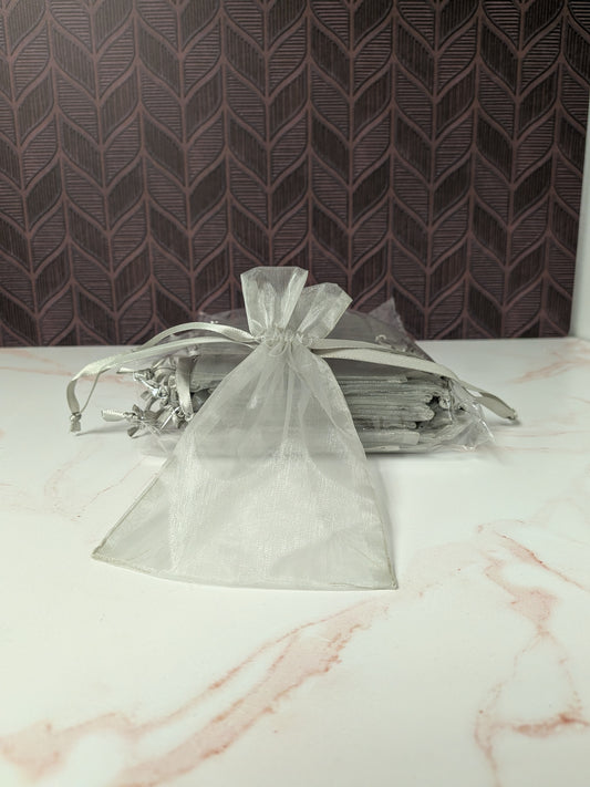 CLEARANCE | Grey Organza Bag with drawstring | 30 count