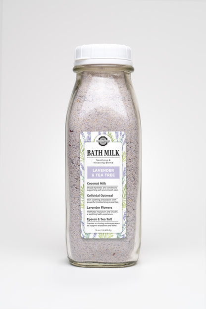 Bath Milk | 16 oz Glass Milk Bottle