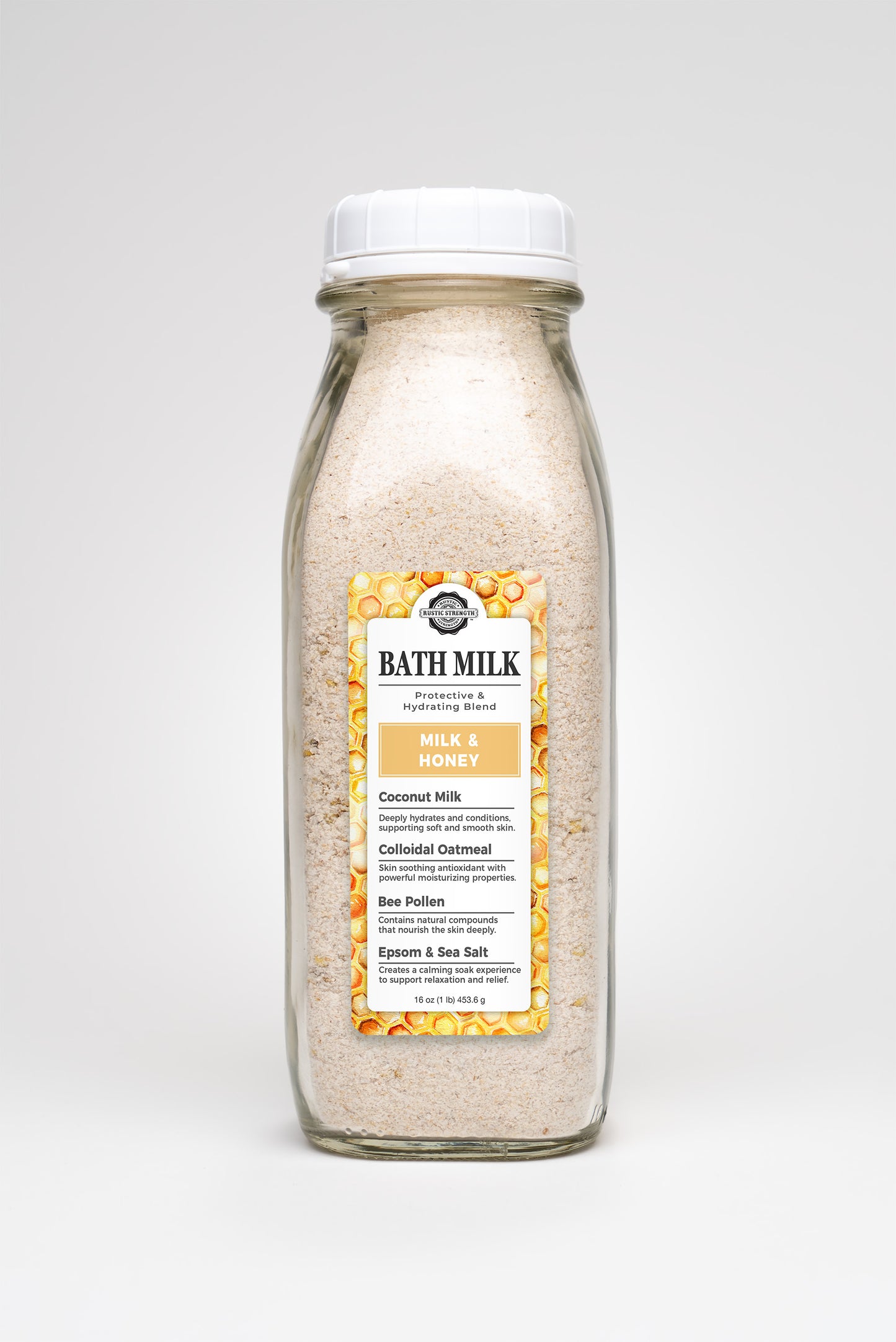 Bath Milk | 16 oz Glass Milk Bottle