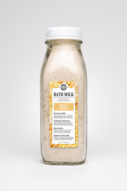 Bath Milk | 16 oz Glass Milk Bottle