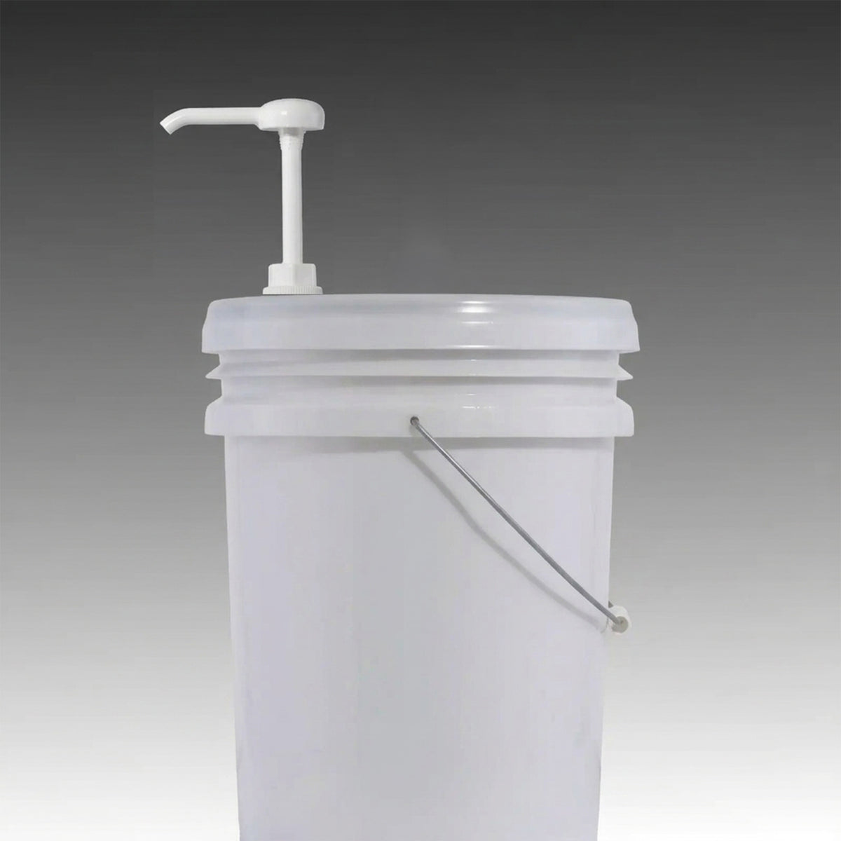 Rustic Strength, 5 Gallon, Bucket, white bucket with a white pump on a grey background