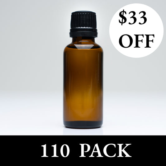 1 oz Amber Essential Oil Bottles - 110 Pack
