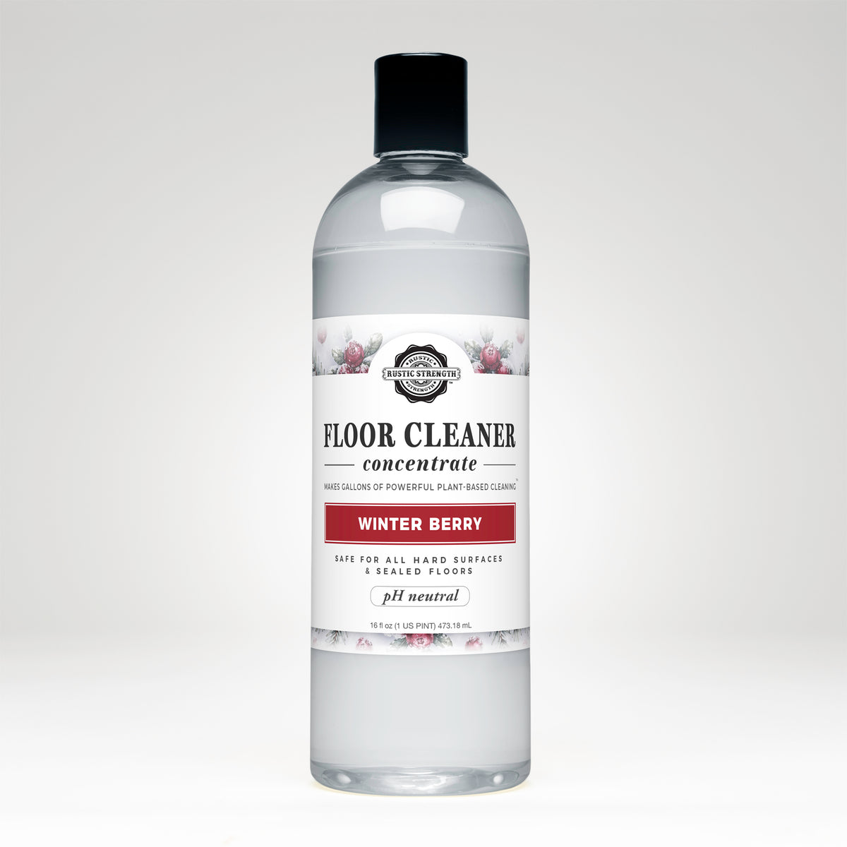 Rustic Strength, Floor Cleaner Concentrate, 16oz bottle with flip top cap, Winter Berry