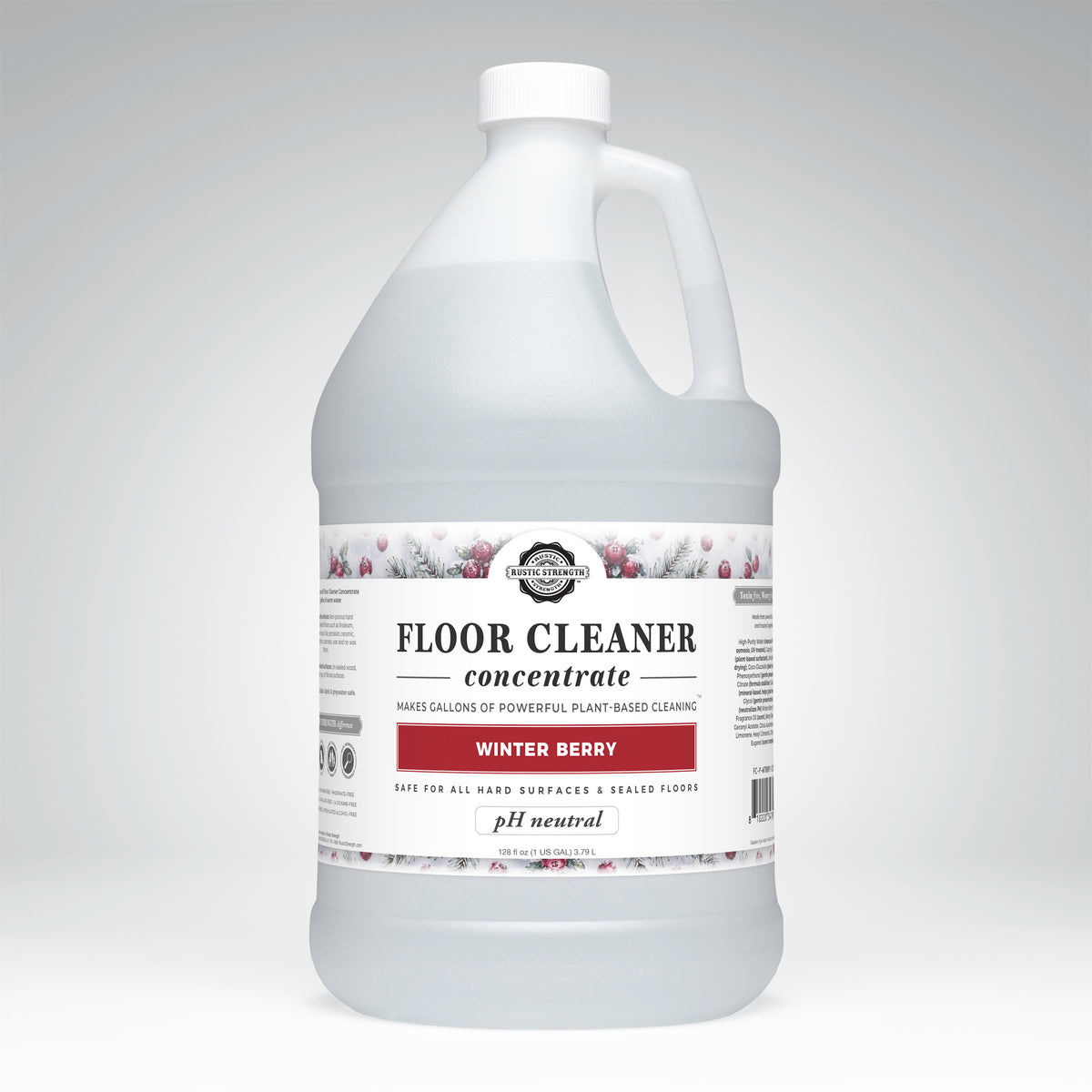Rustic Strength, Floor Cleaner Concentrate, 1 Gallon, Plastic Jug, Winter Berry