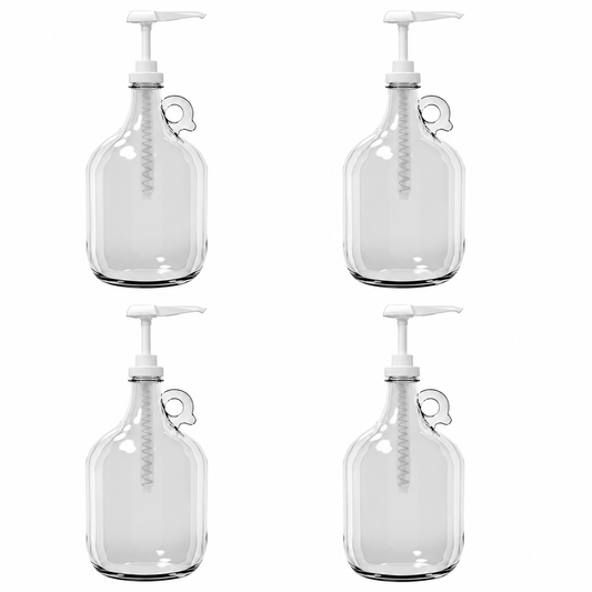 Rustic Strength, 1 Gallon Glass Jug, 4 jugs with white pumps