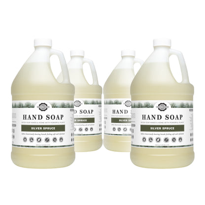 Rustic Strength, Hand Soap, 4 - 1 Gallon, Plastic Jugs, Silver Spruce