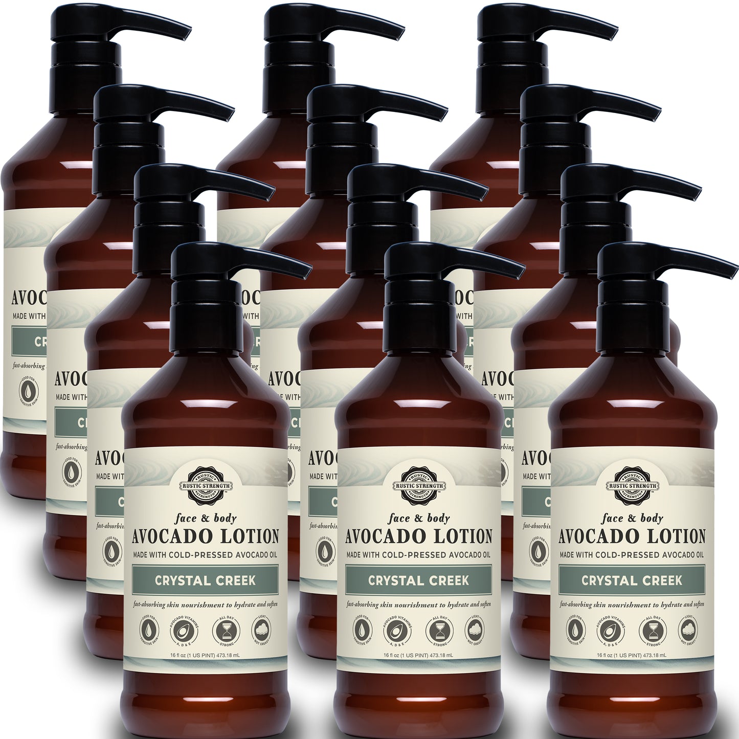 Avocado Lotion for Face & Body | Crystal Creek | 16 oz Bottle