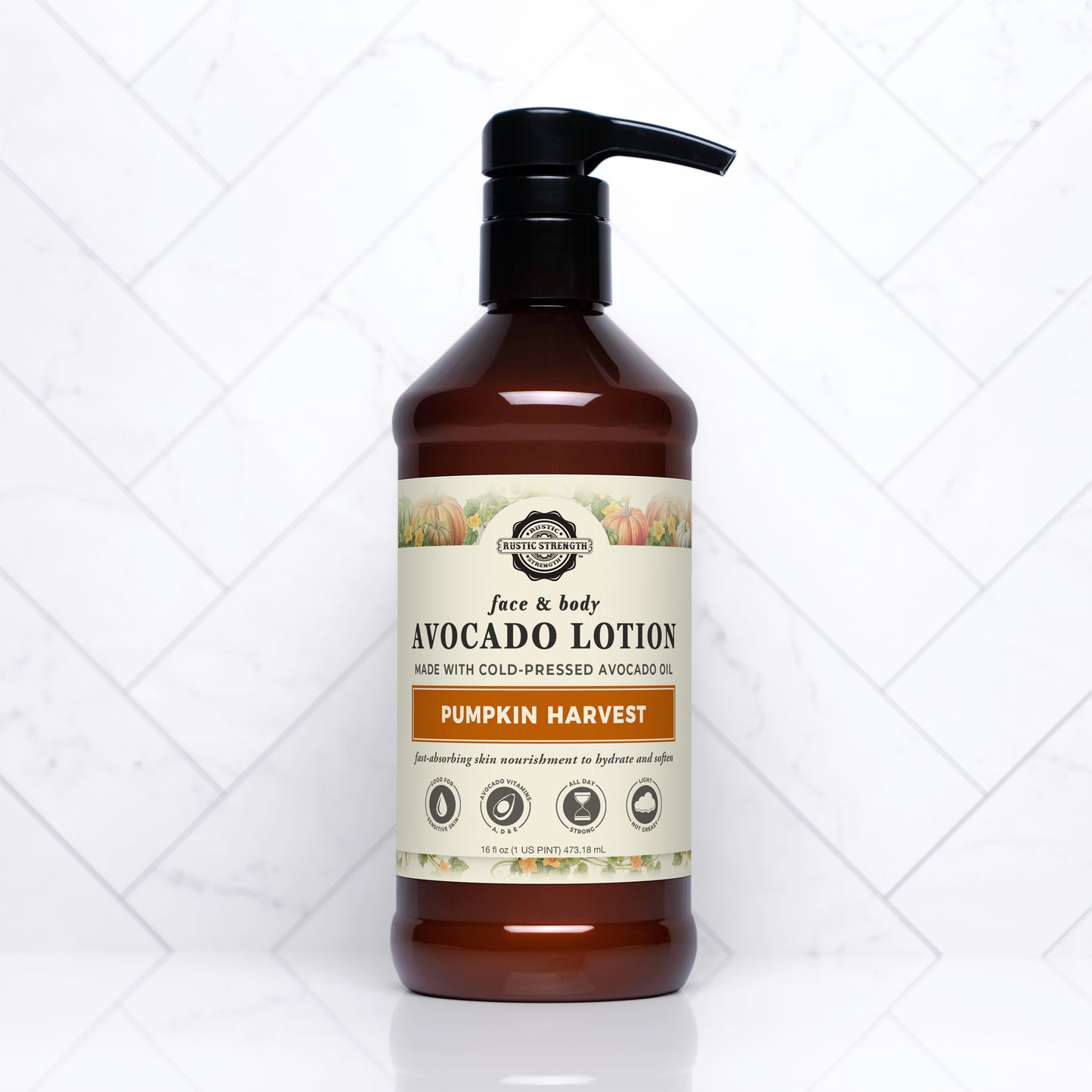 Avocado Lotion for Face & Body | Pumpkin Harvest | 16 oz Bottle