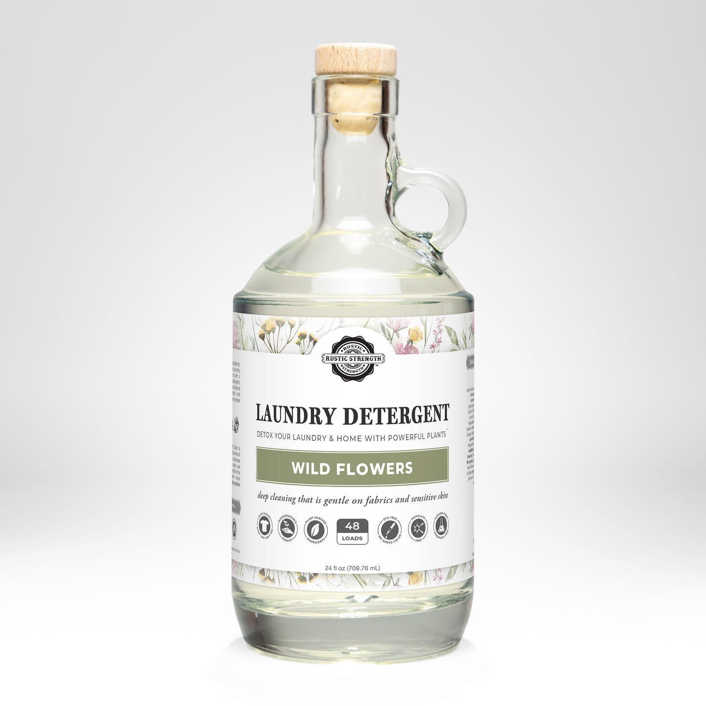 Laundry Detergent | Wild Flowers | 24 oz Glass Bottle