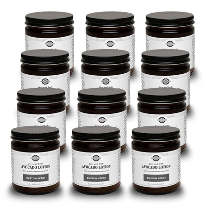 Avocado Lotion for Face & Body | Custom Made Scent | 8 oz Glass Jar