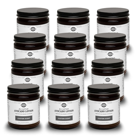 Avocado Lotion for Face & Body | Custom Made Scent | 8 oz Glass Jar