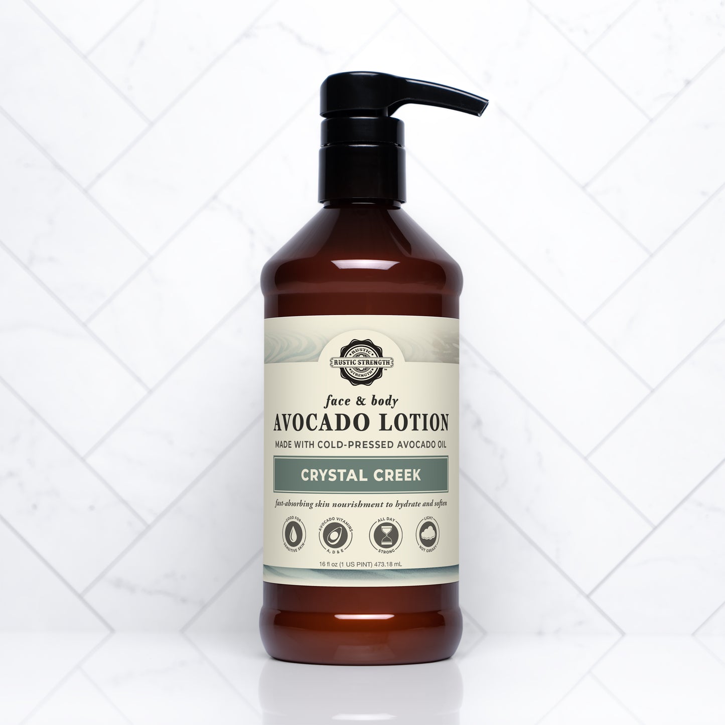 Avocado Lotion for Face & Body | Crystal Creek | 16 oz Bottle