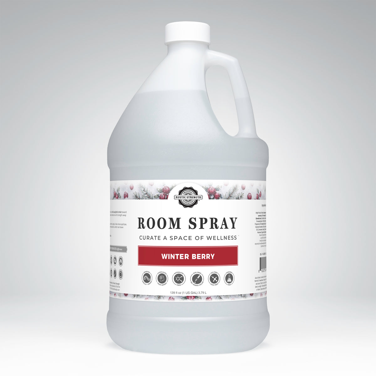 Rustic Strength, Room Spray, 1 Gallon Plastic Jug, Winter Berry