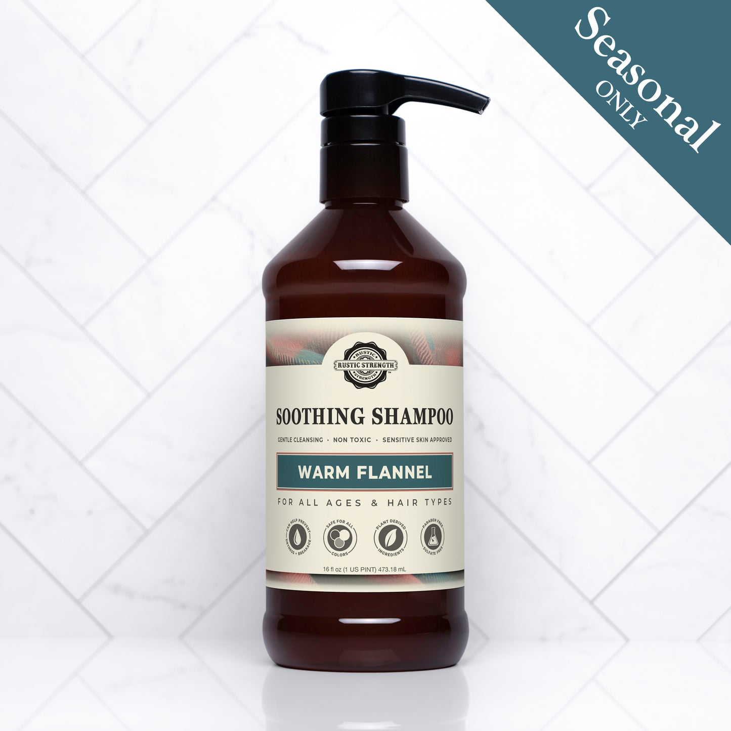 Soothing Shampoo | Warm Flannel | 16 oz Bottle