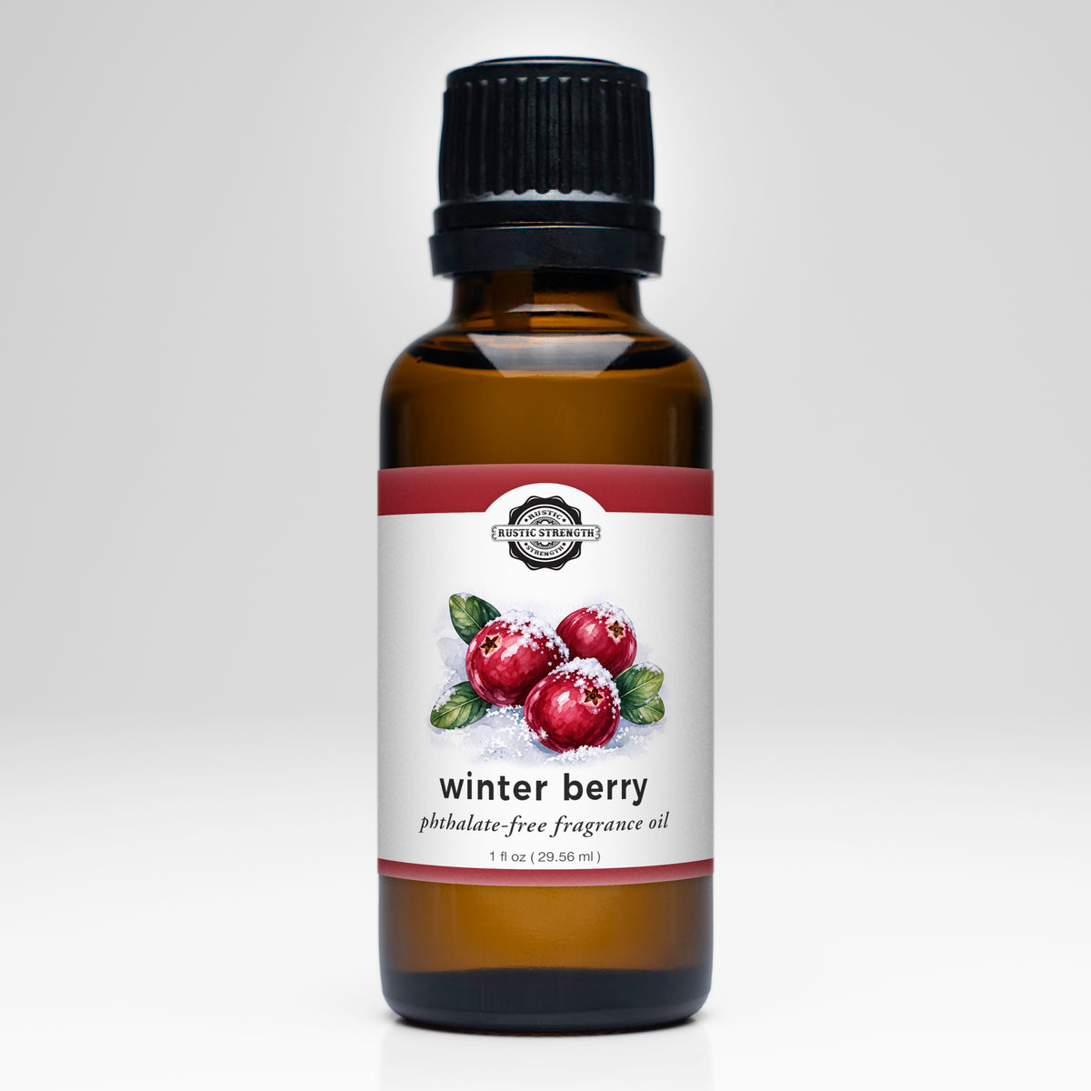 Rustic Strength, Phthalate-Free Fragrance Oil, 1oz, Amber Glass, Winter Berry