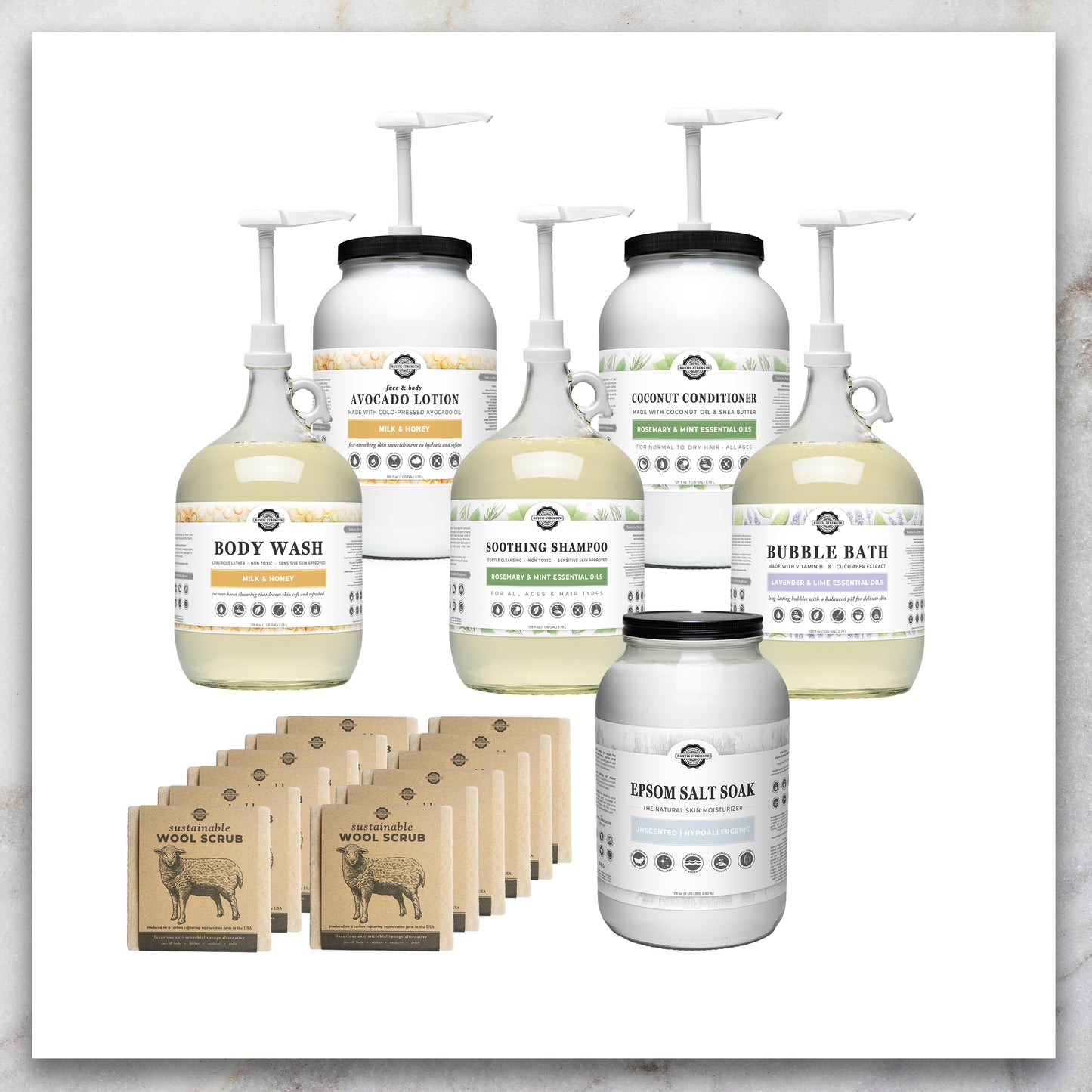 Bath & Body Starter Bundle | Glass Display Bottles | Scented