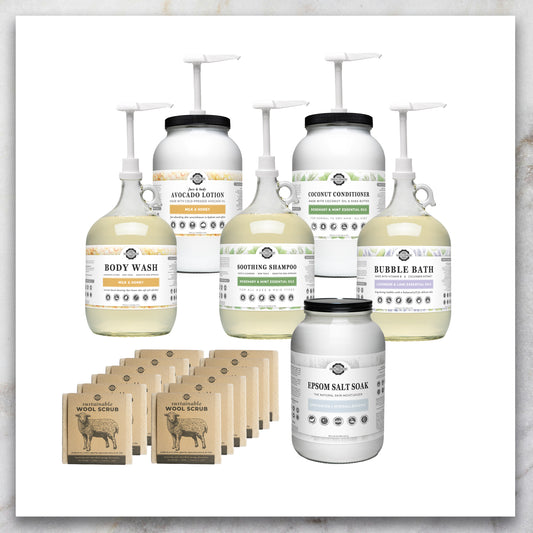 Bath & Body Starter Bundle | Glass Display Bottles | Scented