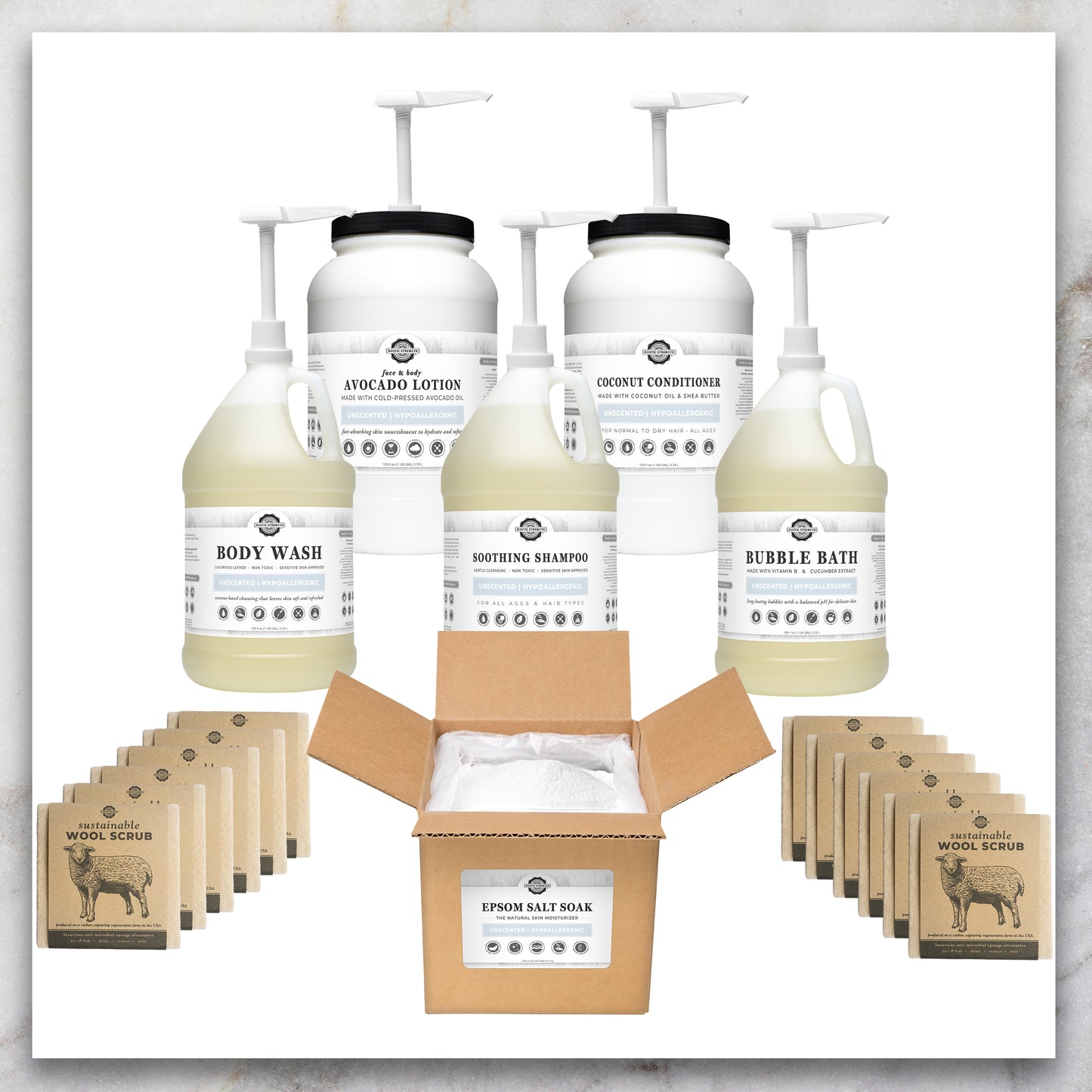 Bath & Body Starter Bundle | Plastic Display Bottles | Unscented