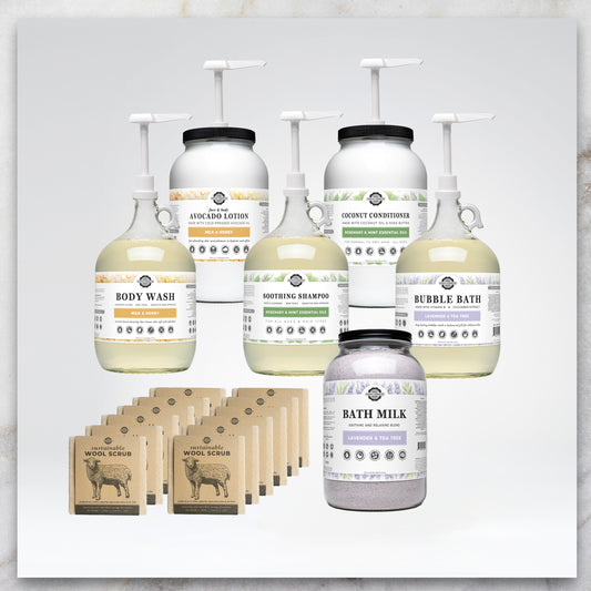 Bath & Body Starter Bundle | Glass Display Bottles | Scented
