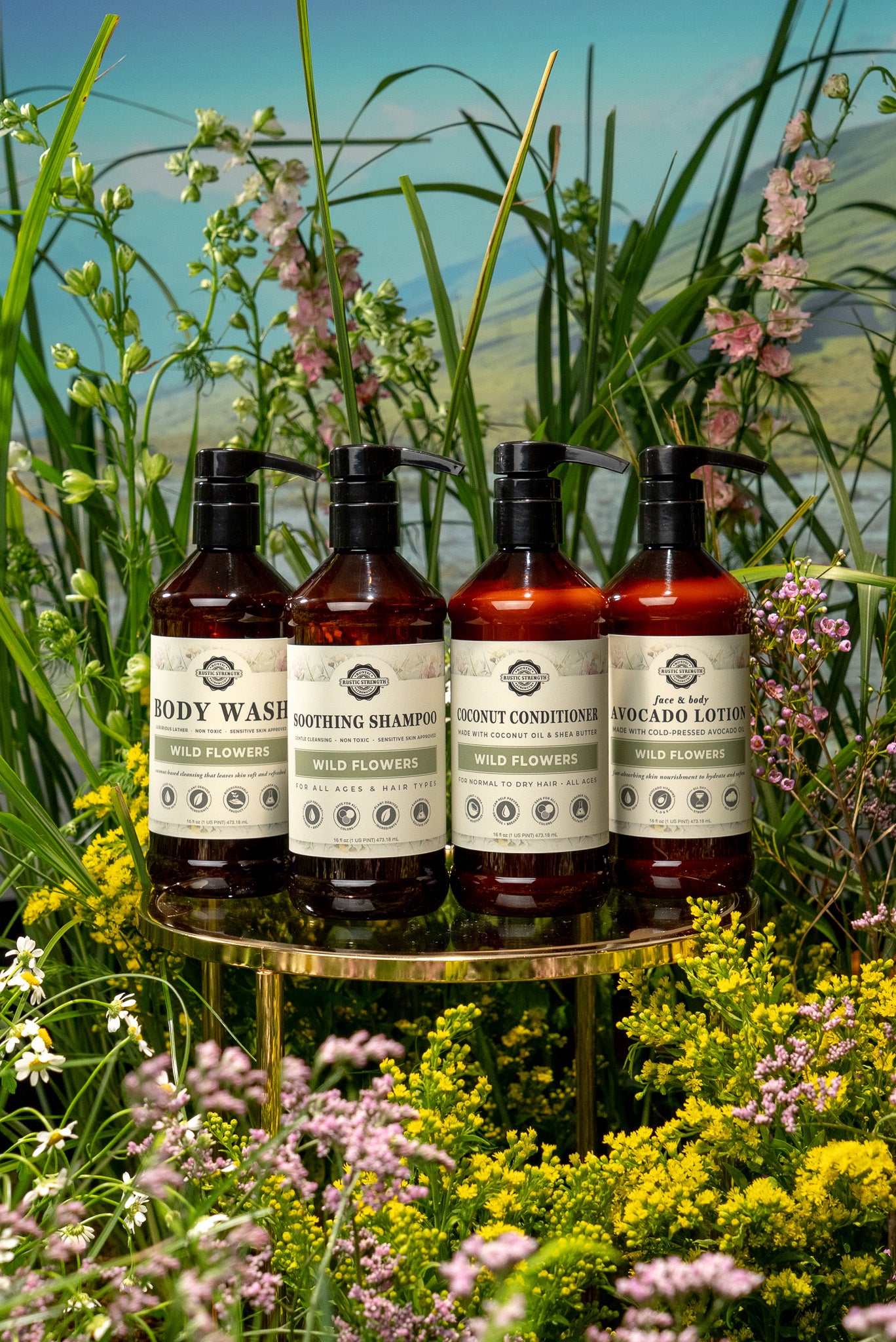 Avocado Lotion for Face & Body | Wild Flowers | 16 oz Bottle