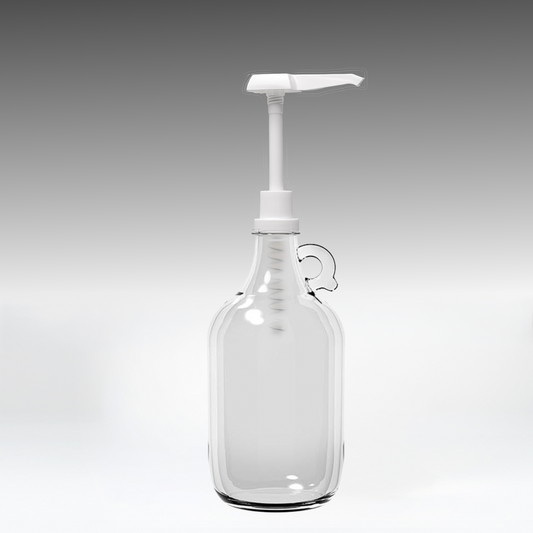Rustic Strength, Pump for the Half Gallon Glass Jug, White pump pictured on a half gallon glass jug