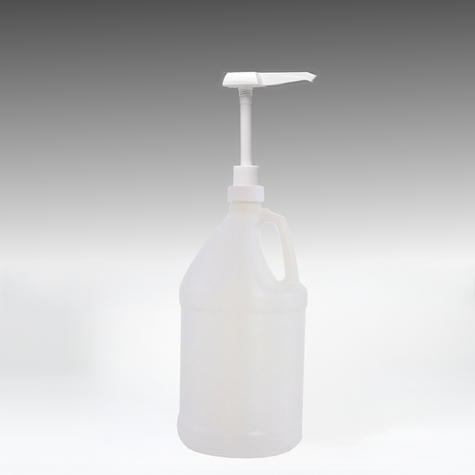 Rustic Strength, Pump for the Half Gallon Plastic Jug, White pump pictured on a half gallon plastic jug