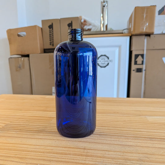 CLEARANCE | Blue PET Plastic Bottle | 16 oz - 24/410 | 80 count