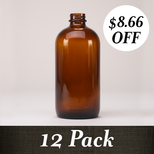 16 oz Amber Glass Keeper Bottle - 12 Pack